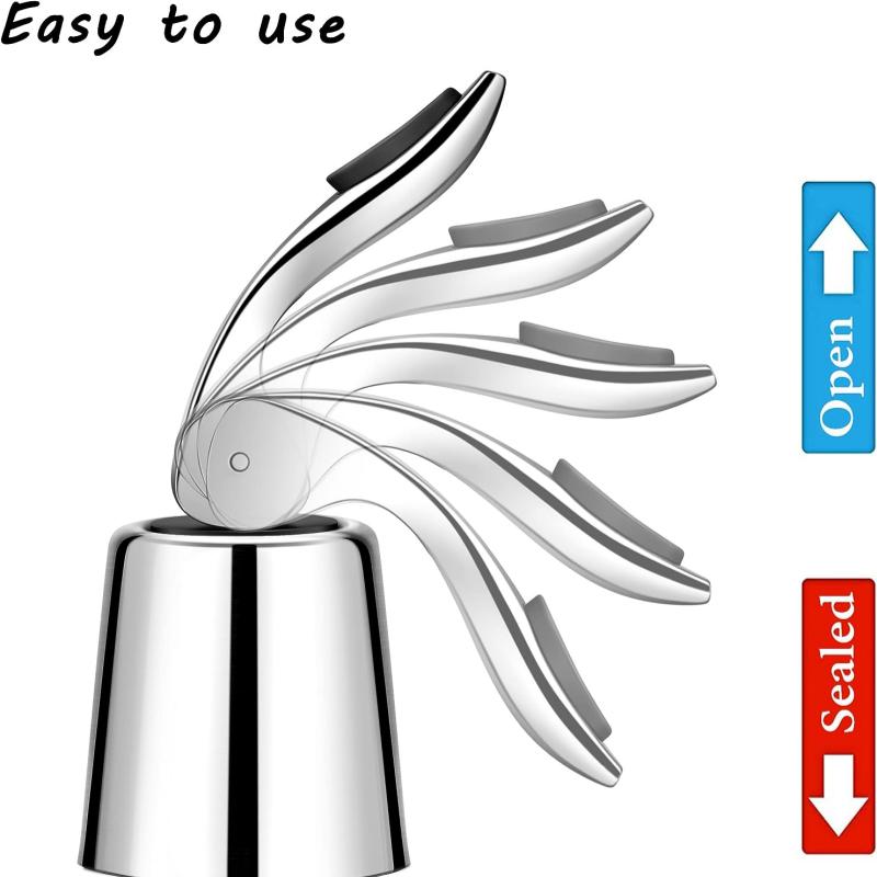 Naychali po'lat vino shishasi to'plami, yangi, qayta ishlatiladigan muhr uchun silikon muhr bilan. Vino saqlash uchun ideal sovg'a to'plami.