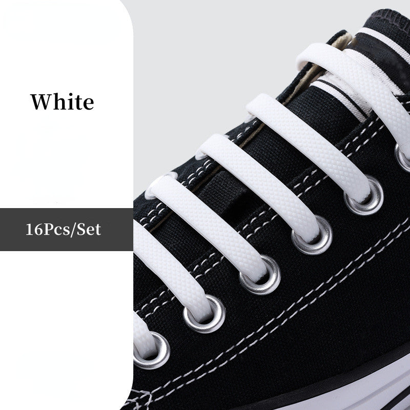 16pcs Silicone Elastic No Tie Shoe Laces for Sneakers Casual Shoes Vibrant Colors