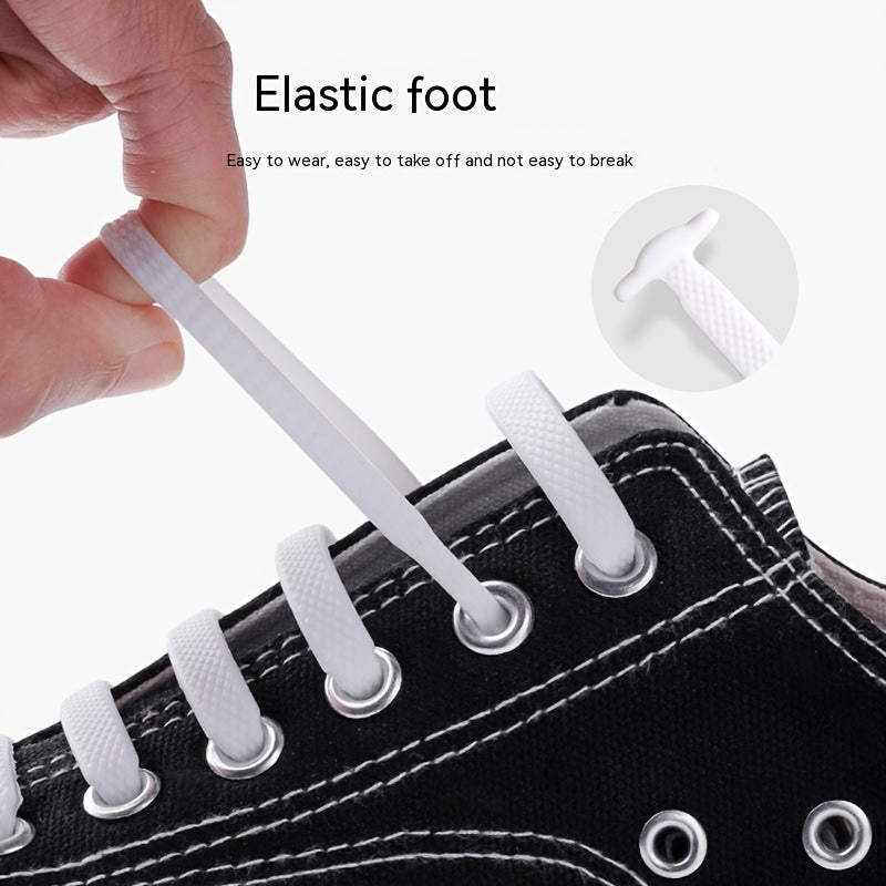16pcs Silicone Elastic No Tie Shoe Laces for Sneakers Casual Shoes Vibrant Colors