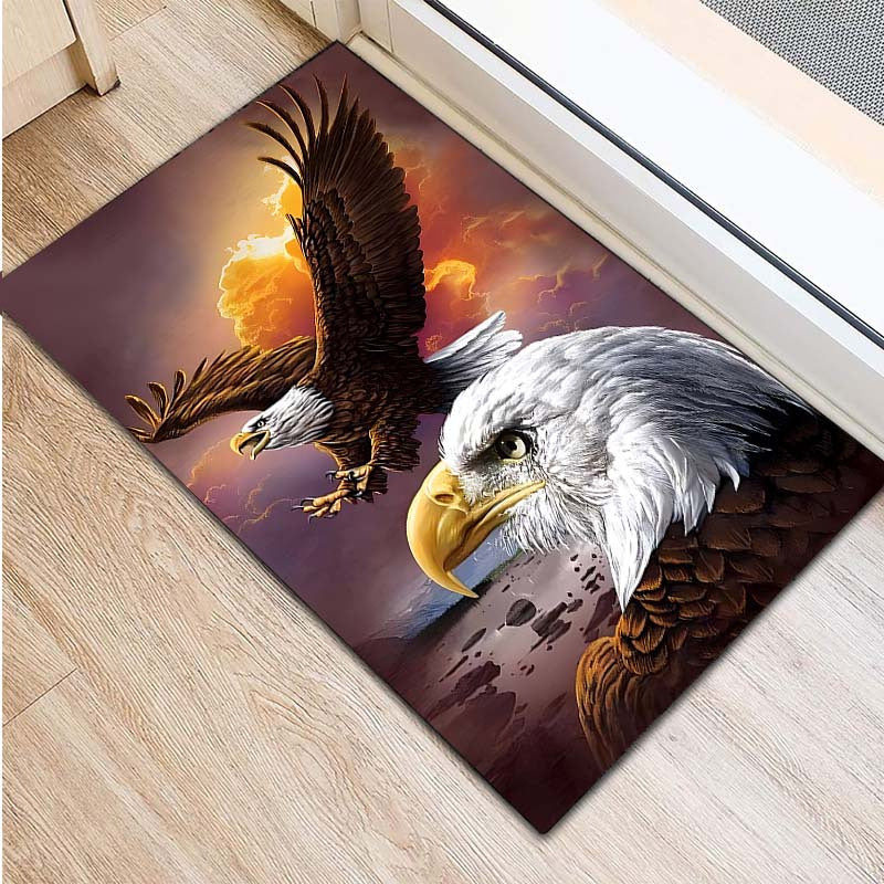 3D Printed Eagle Pattern Area Rug Water Resistant Non-Slip Carpet for Living Room