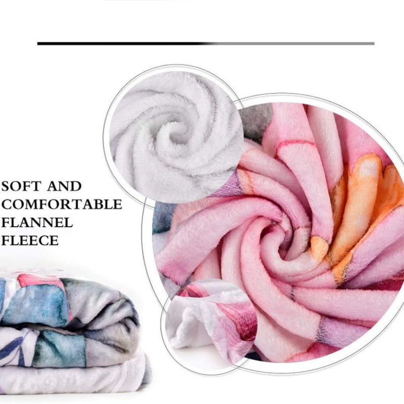 Soft Flannel Blanket for Couch Bed Travel and Camping 1-Piece Warm and Cozy