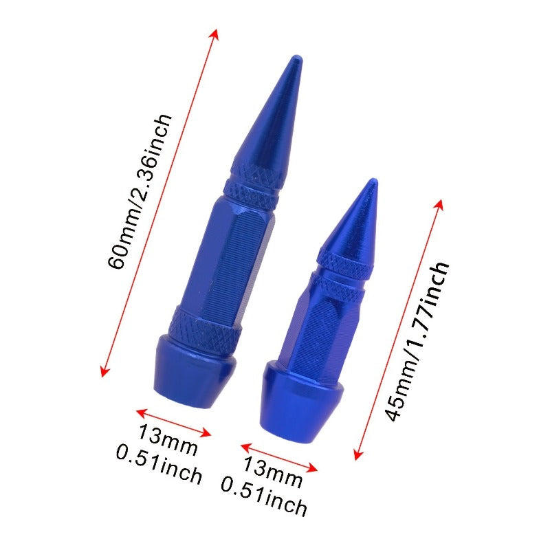 Juego de 4 tapas de válvula para rueda de neumático, ajuste universal para coche, motocicleta, bicicleta, tapas de aire para neumáticos