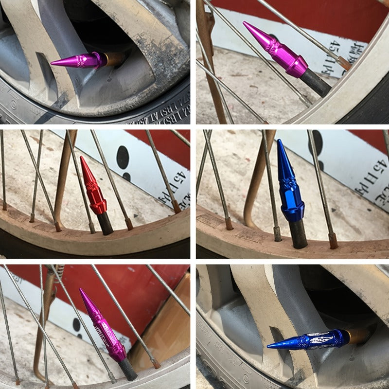 Juego de 4 tapas de válvula para rueda de neumático, ajuste universal para coche, motocicleta, bicicleta, tapas de aire para neumáticos