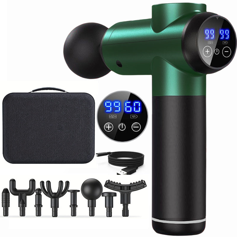 Electric Massage Gun with 8 Heads for Body Relaxation USB Rechargeable Lithium Battery