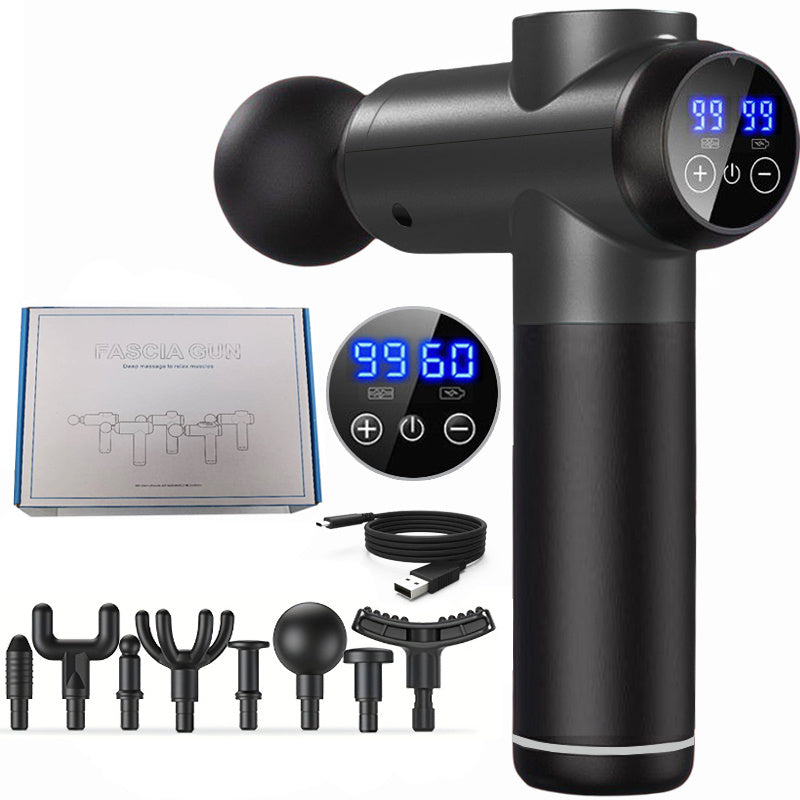 Electric Massage Gun with 8 Heads for Body Relaxation USB Rechargeable Lithium Battery