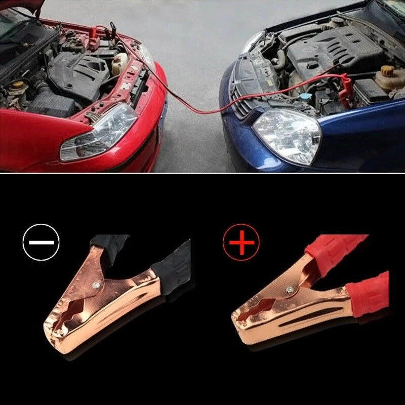Car Battery Charger with 500A Power Start Booster Jumper Cables