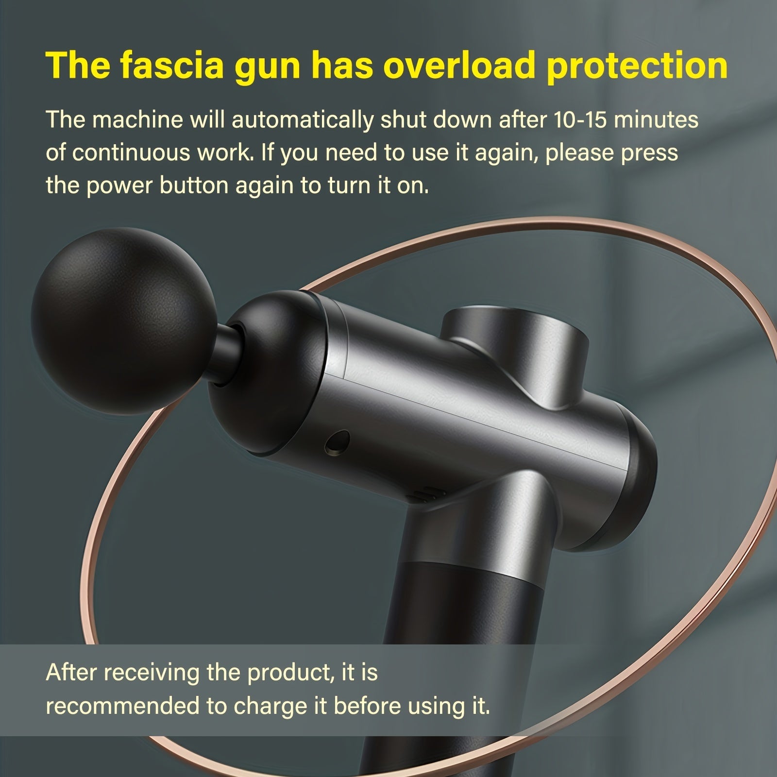 USB orqali zaryadlanadigan massaj quroli, portativ mushaklarni yengillashtirish uchun 8 ta almashtiriladigan bosh bilan.