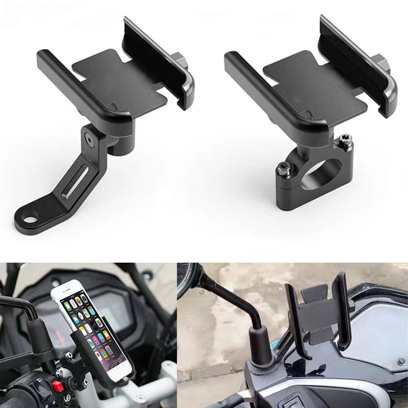 Motorcycle Handlebar Phone Holder GPS Stand Bracket Black Durable Clamp