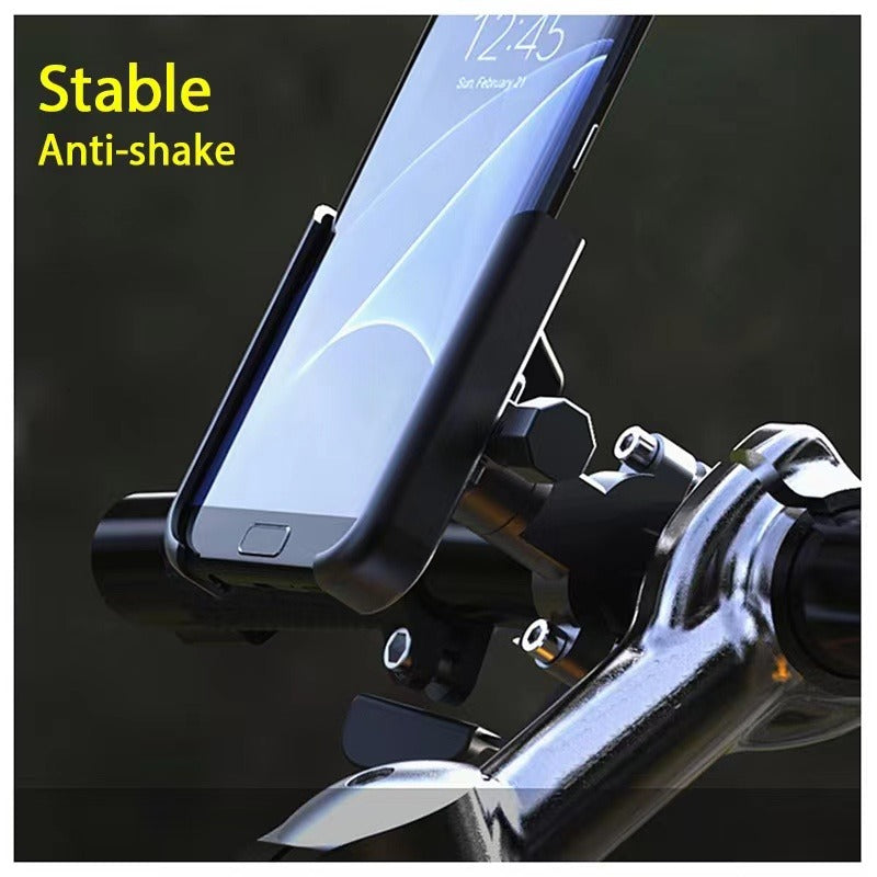 Motorcycle Handlebar Phone Holder GPS Stand Bracket Black Durable Clamp