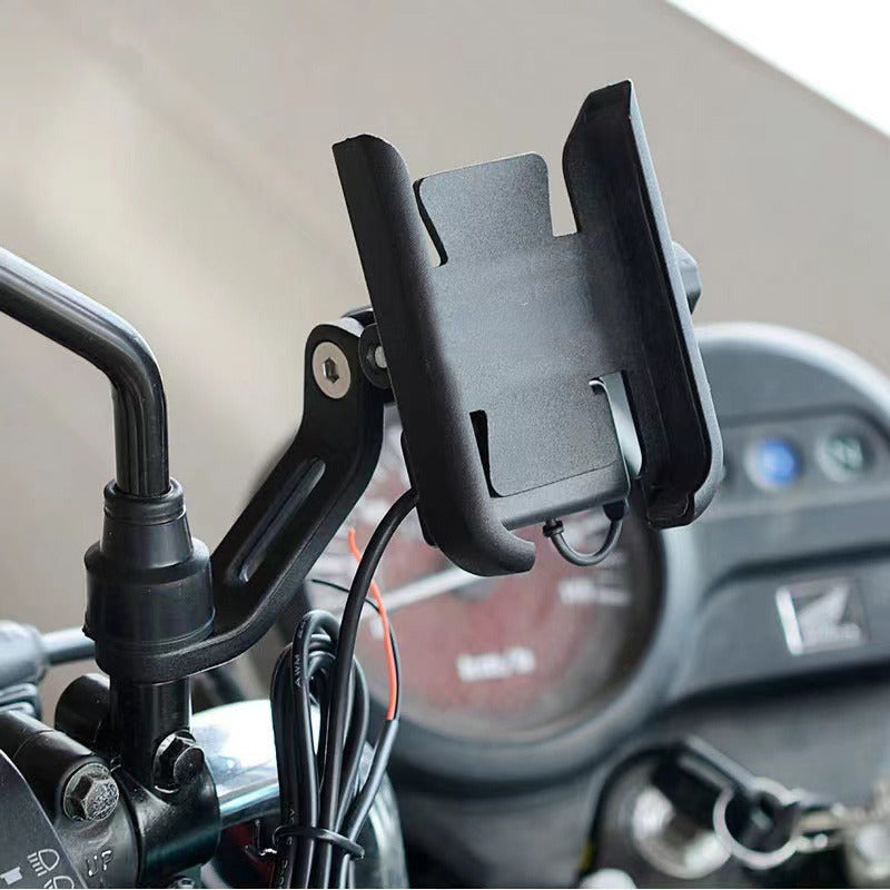 Motorcycle Handlebar Phone Holder GPS Stand Bracket Black Durable Clamp