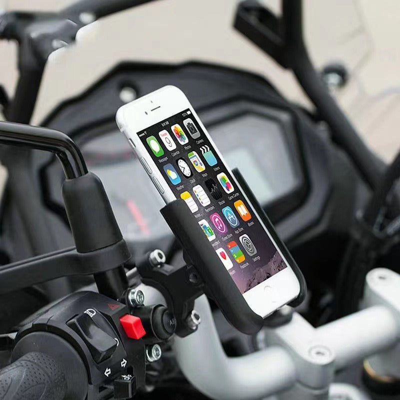 Motorcycle Handlebar Phone Holder GPS Stand Bracket Black Durable Clamp