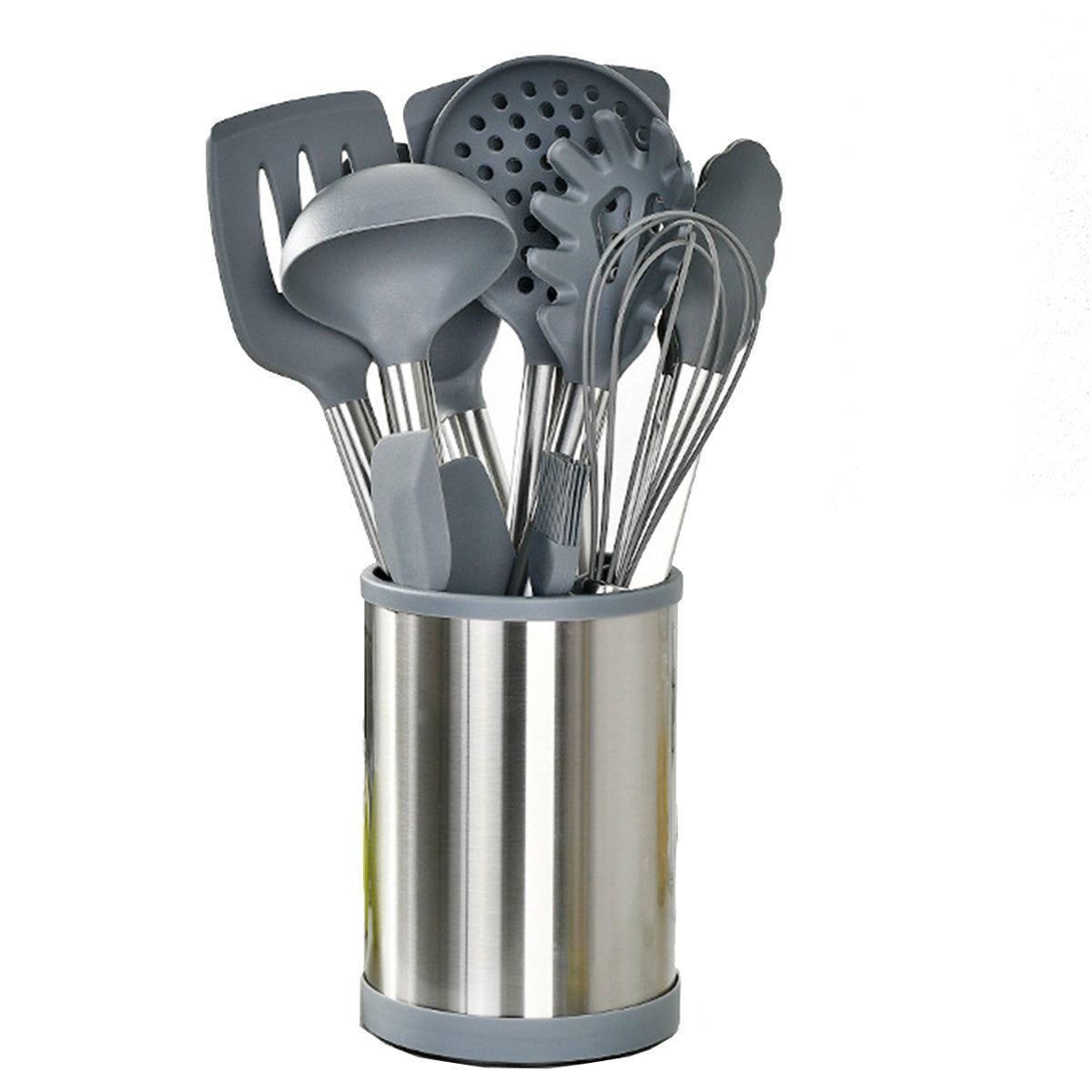 Набор из 12 силиконовых кухонных принадлежностей с металлическими ручками, антипригарные кухонные гаджеты