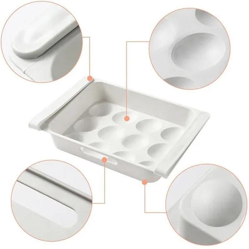 Caja de almacenamiento para huevos apilable, organizador de nevera giratorio, transparente, duradero, de ABS