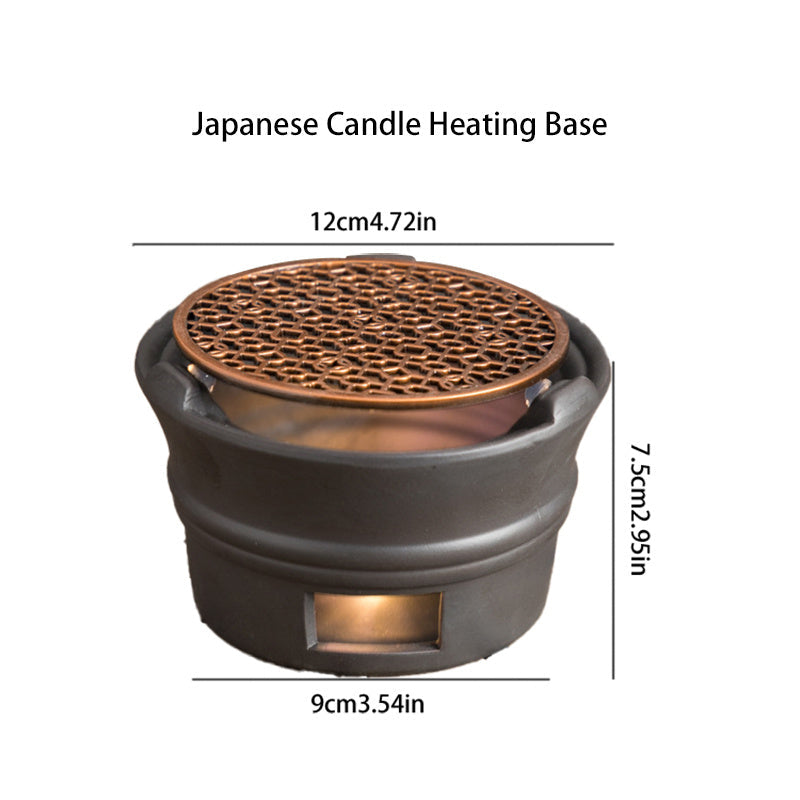 Compact Kung Fu Tea Stove with Candle Heating Base for Porcelain Tea Pot Warmth