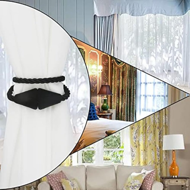Set of 2 Handmade Rope Curtain Tiebacks for Decorative Drapes Living Room Window