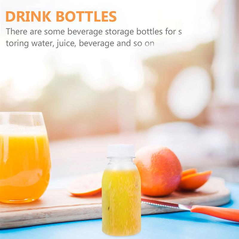 Set of 6 100ml Leakproof Plastic Milk Bottles for Juice and Beverages