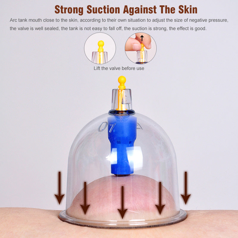 32-Donali plastik vakuum kuboklar to'plami tananing massaji va sog'liqni saqlash uchun