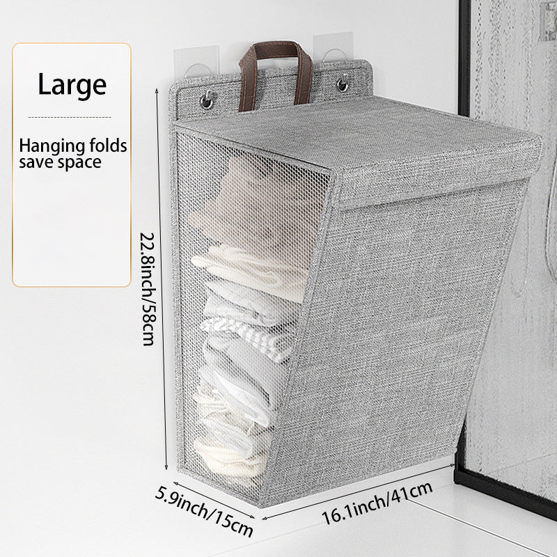 Large Collapsible Laundry Basket Non-Woven Tall Clothes Hamper with Handles