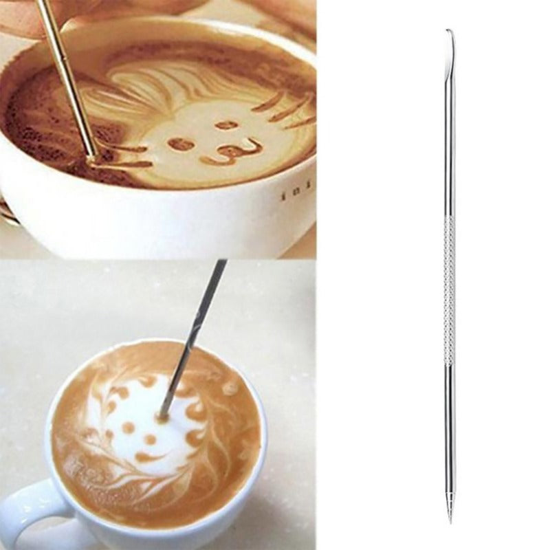 Stainless Steel Latte Art Pen for Cappuccino and Espresso Decorating