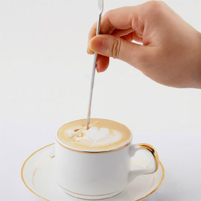 Stainless Steel Latte Art Pen for Cappuccino and Espresso Decorating