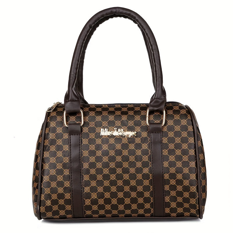 6-Piece Synthetic Leather Bag Set Tote Boston Clutch Purse Casual Commuter Shoulder Bag