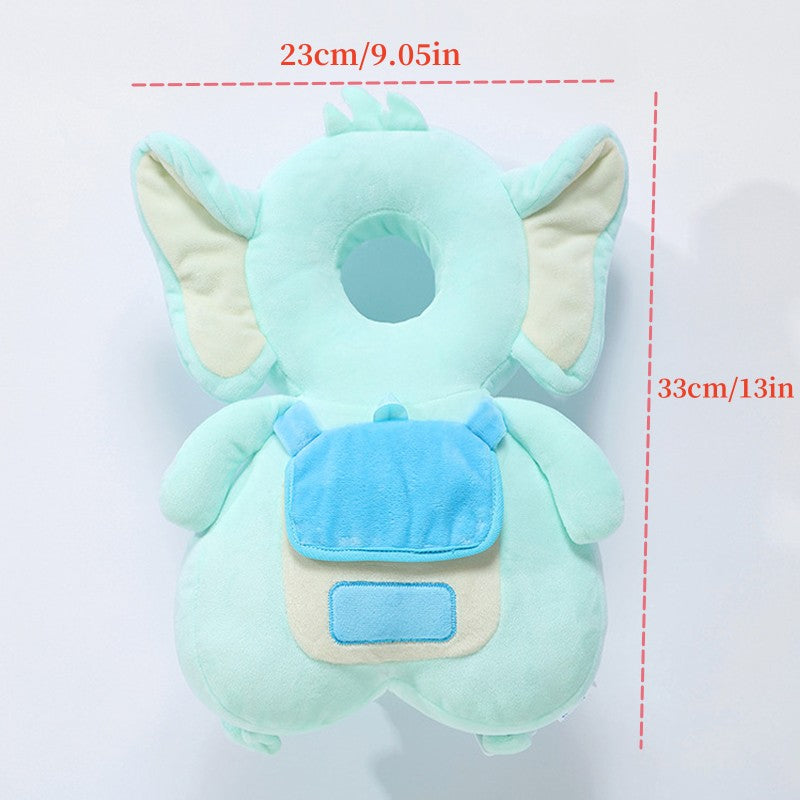 Kids Safety Pillow Yellow Adjustable Head Protection Pad with Fastening Belt