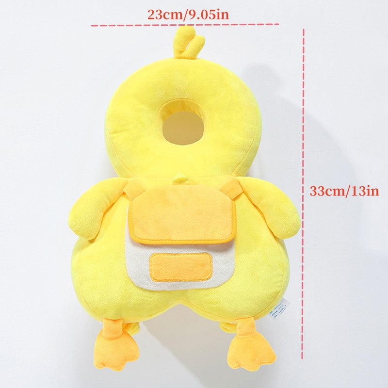 Kids Safety Pillow Yellow Adjustable Head Protection Pad with Fastening Belt
