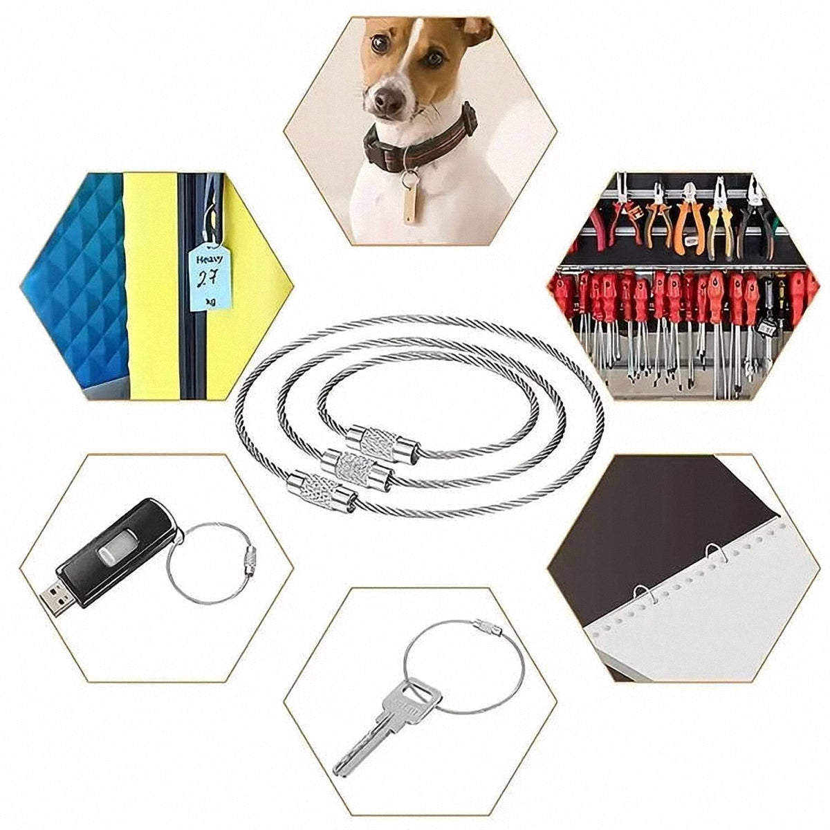100 Stainless Steel Wire Rings for Keychains Luggage Tags and Hanging Ropes