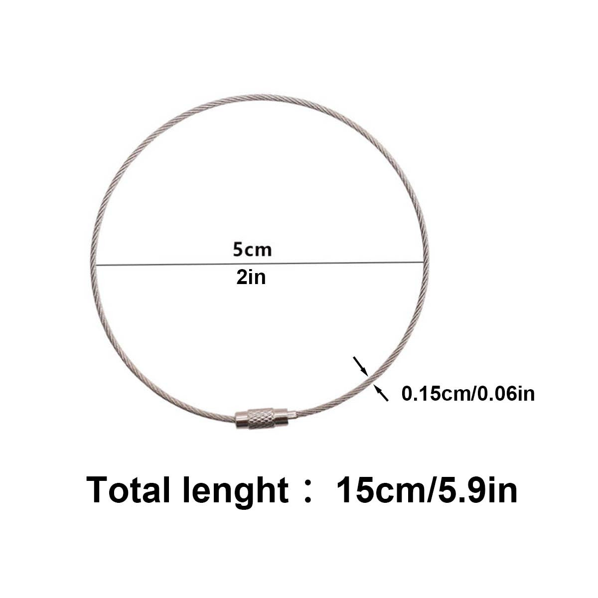 100 Stainless Steel Wire Rings for Keychains Luggage Tags and Hanging Ropes
