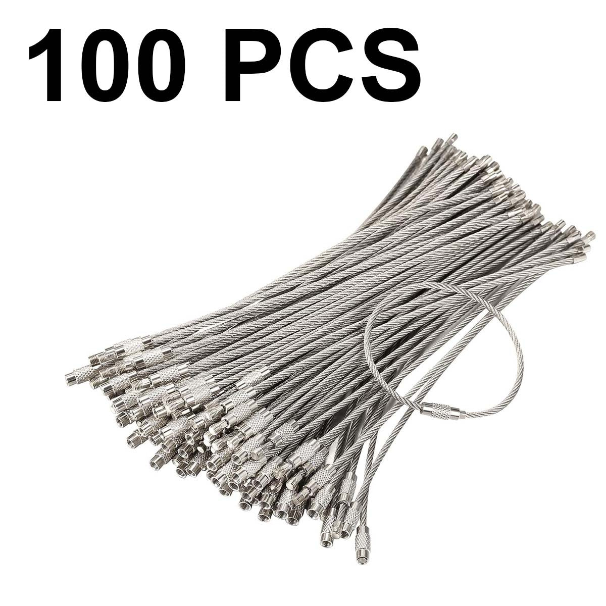 100 Stainless Steel Wire Rings for Keychains Luggage Tags and Hanging Ropes