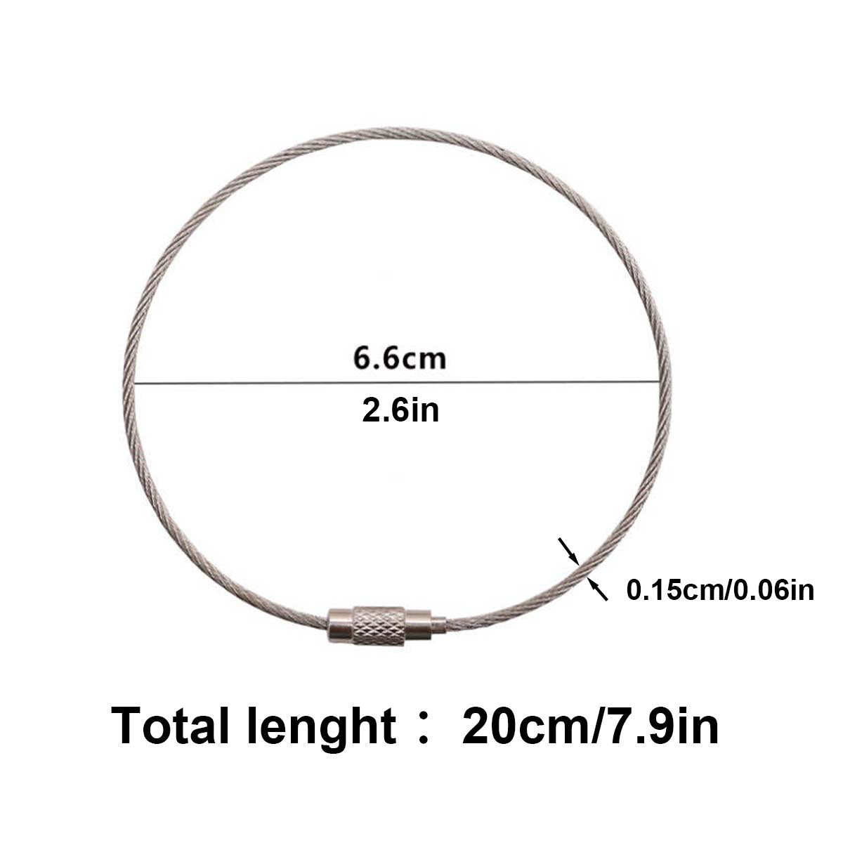 100 Stainless Steel Wire Rings for Keychains Luggage Tags and Hanging Ropes