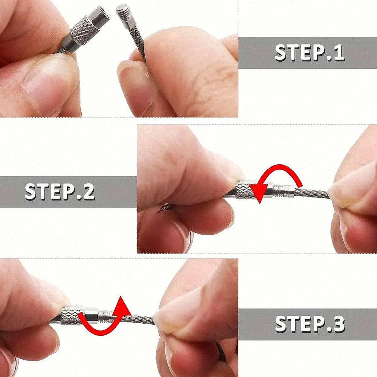 100 Stainless Steel Wire Rings for Keychains Luggage Tags and Hanging Ropes