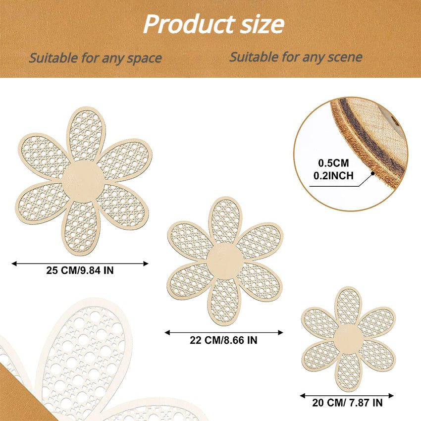 Juego de arte de pared de madera de 3 piezas para decoración de sala moderna colgante en la pared