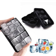 Silicone Ice Cube Tray 15 Square Reusable Flexible Stackable for Freezer