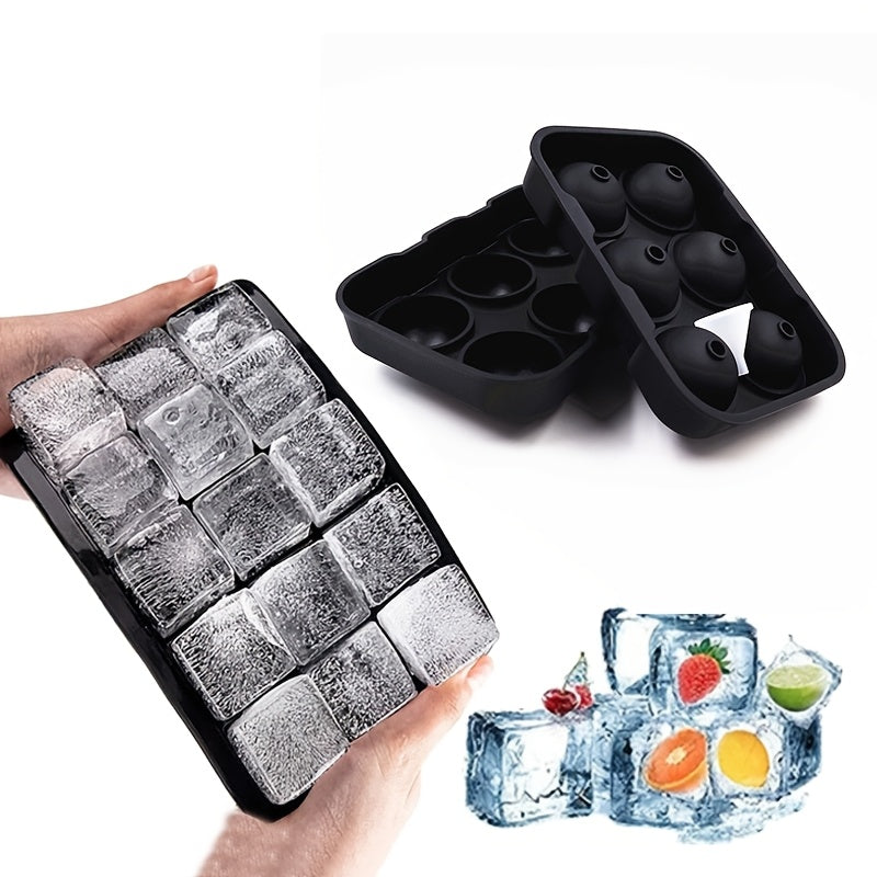 Silicone Ice Cube Tray 15 Square Reusable Flexible Stackable for Freezer