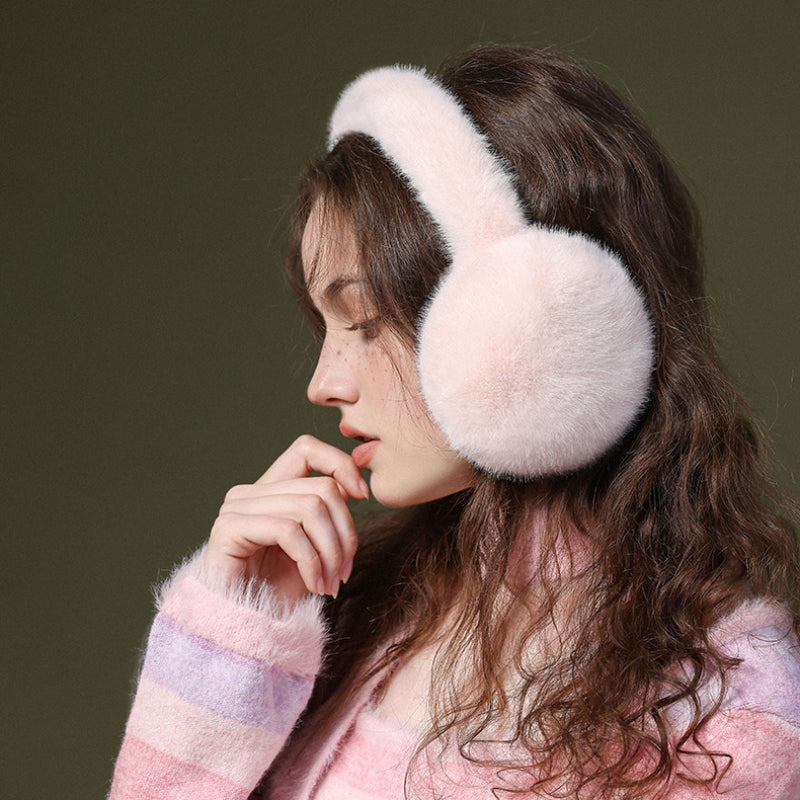 Warm Imitation Mink Ear Protectors for Riding and Commuting