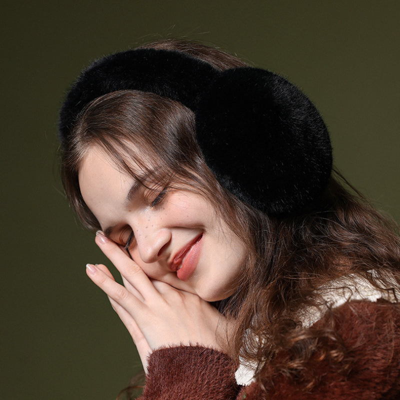 Warm Imitation Mink Ear Protectors for Riding and Commuting