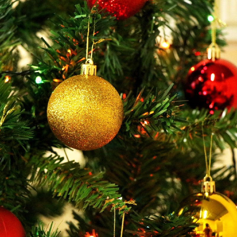 24 Mini Shatterproof Christmas Ball Ornaments in Multiple Colors for Tree Decoration