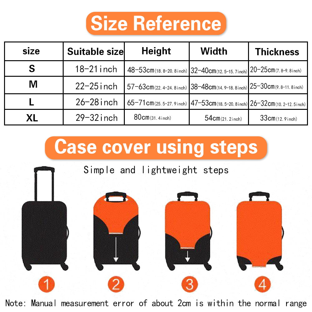 Cartoon Patterned Elastic Luggage Cover for Travel Suitcase or Duffle Case
