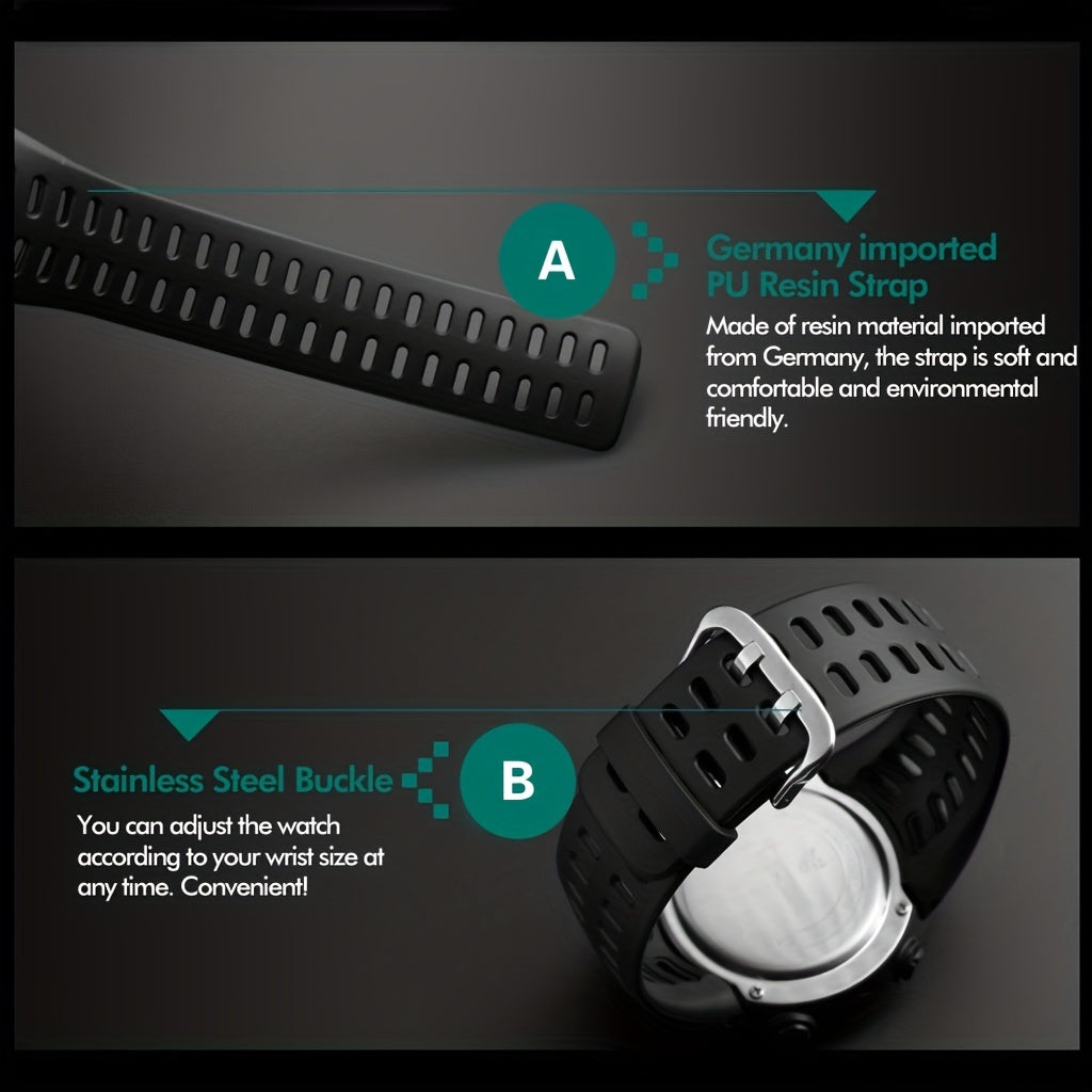 Men Women Digital Sports Watch Large Dial Lighting Display TPU Band