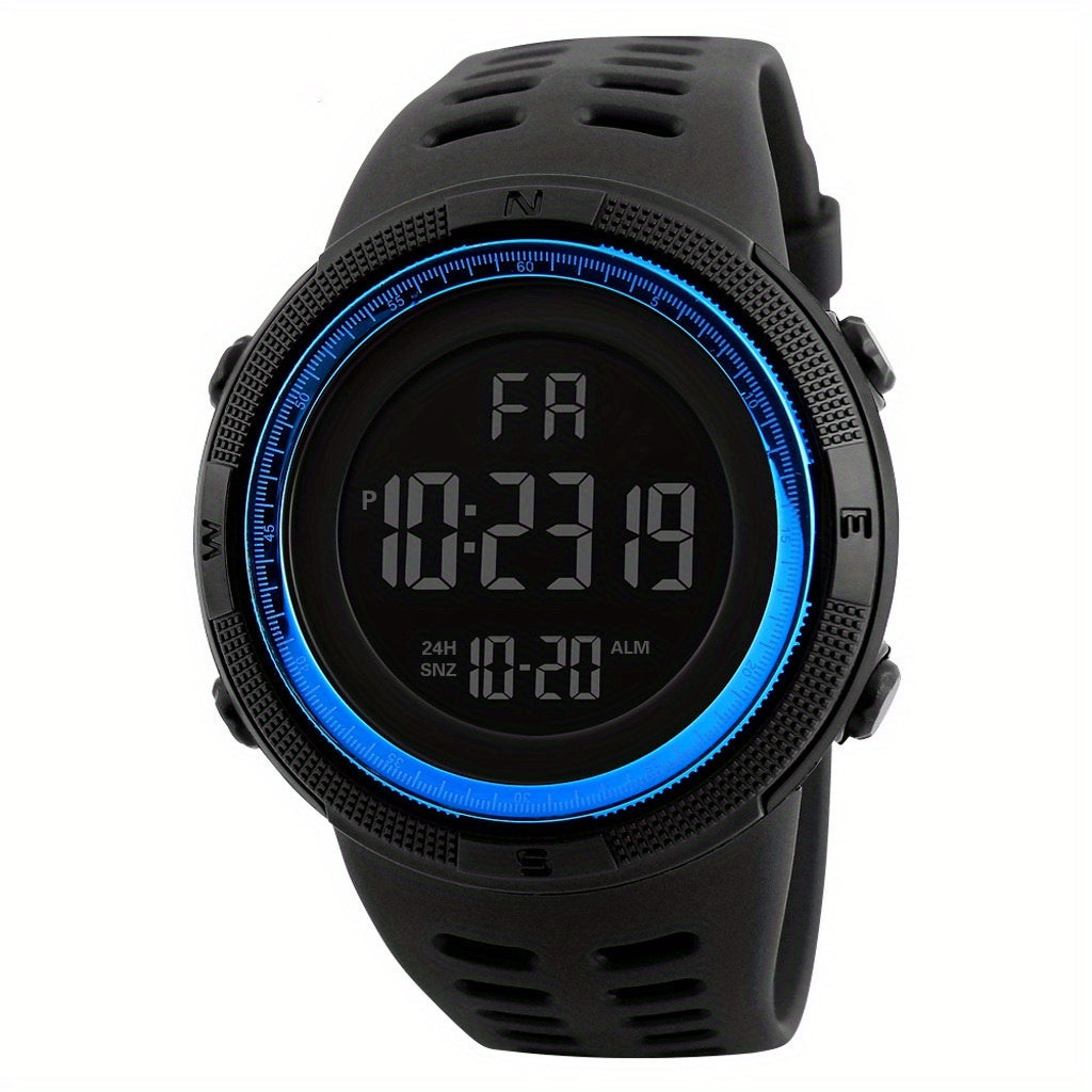 Men Women Digital Sports Watch Large Dial Lighting Display TPU Band