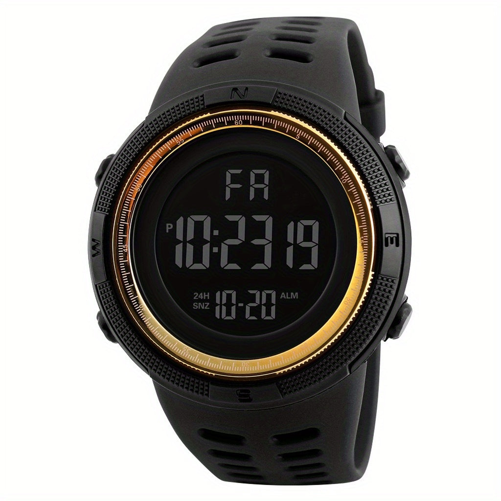 Men Women Digital Sports Watch Large Dial Lighting Display TPU Band