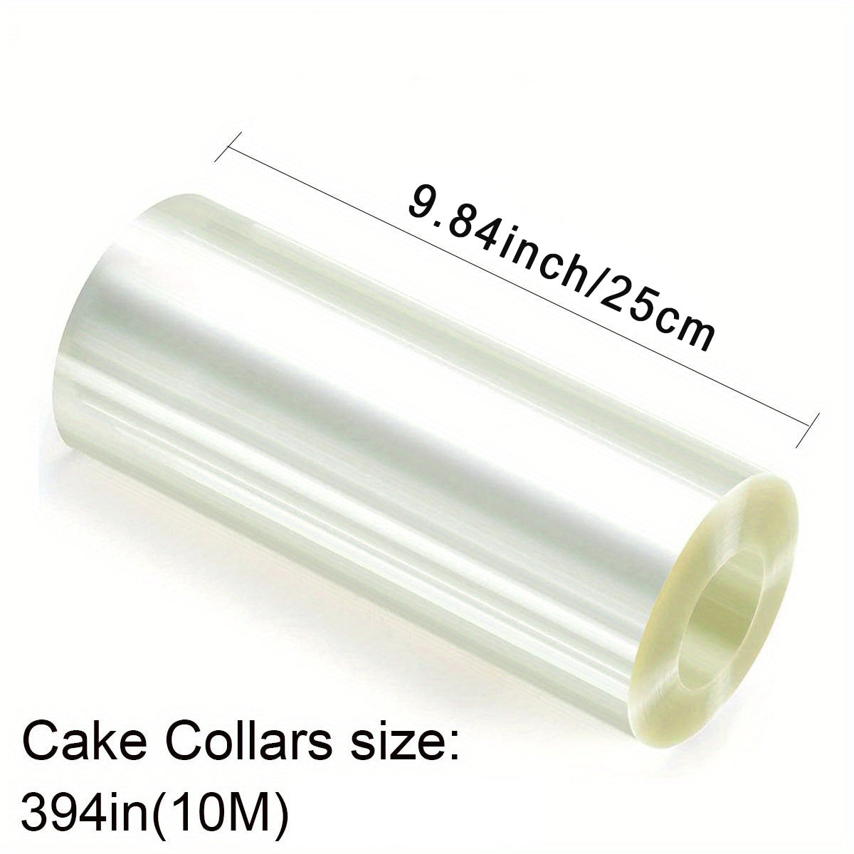 Transparent Cake Collar Film Roll for Mousse and Pastries, 10 Meters