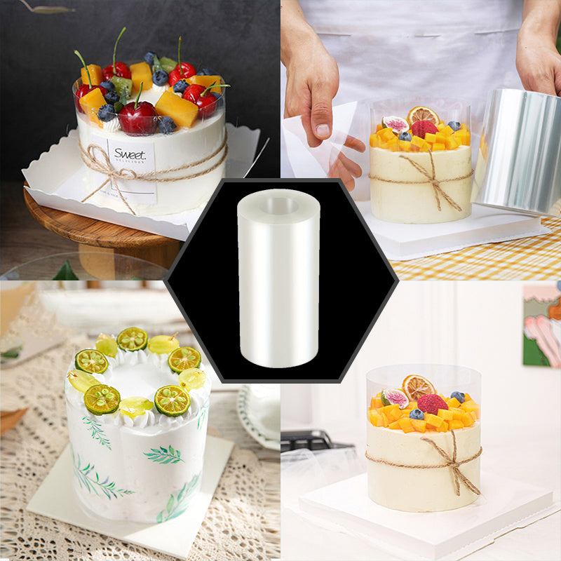 Transparent Cake Collar Film Roll for Mousse and Pastries, 10 Meters