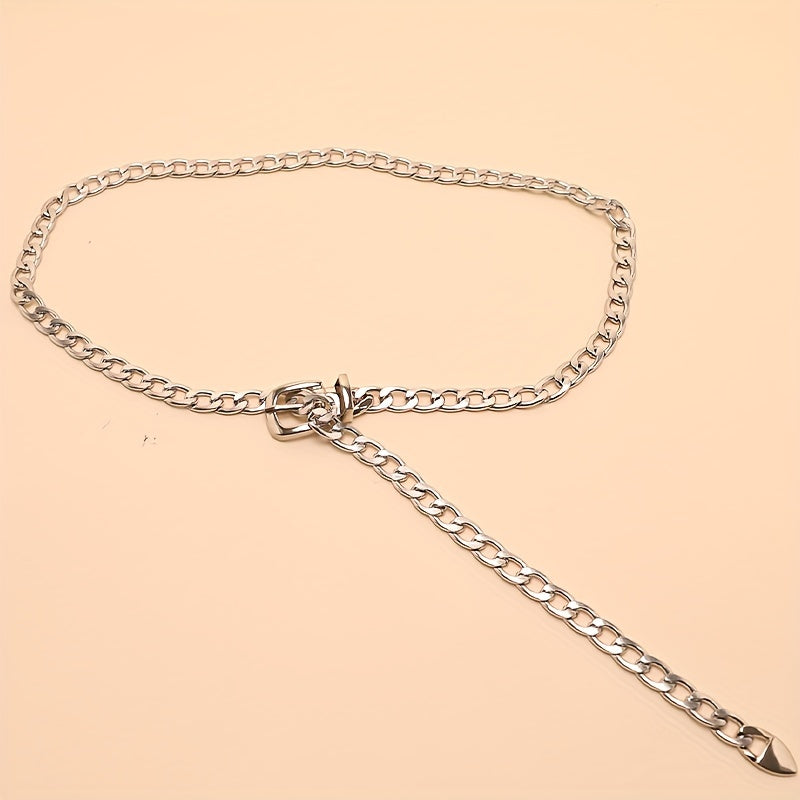 Женская панк-металлическая поясная цепь регулируемый пояс для хип-хопа, украшение для тела, ремень