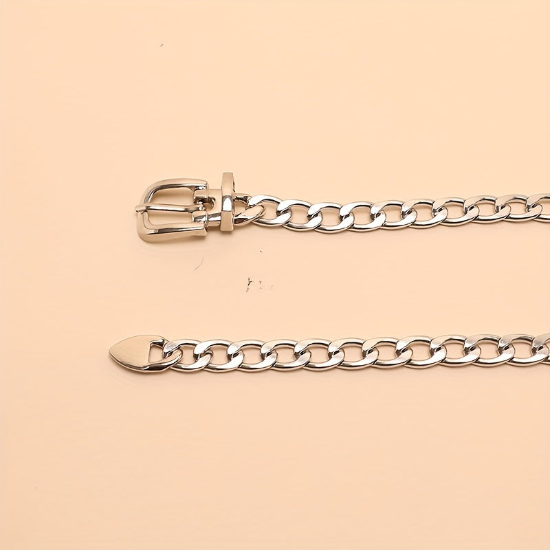 Женская панк-металлическая поясная цепь регулируемый пояс для хип-хопа, украшение для тела, ремень