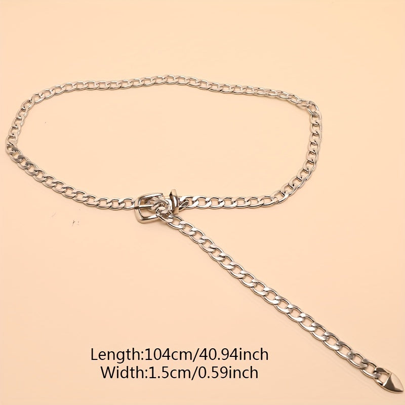 Женская панк-металлическая поясная цепь регулируемый пояс для хип-хопа, украшение для тела, ремень