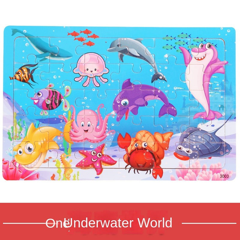 30-детальный деревянный пазл с динозаврами для детей, образовательная игрушка с красочной картой