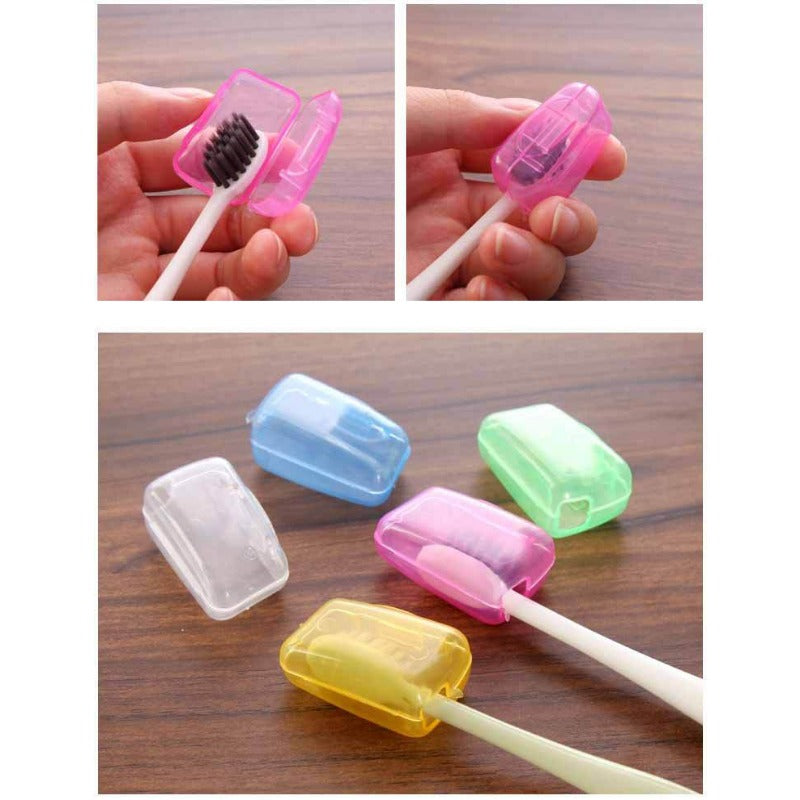 5pcs Portable Toothbrush Head Cover Case Storage Box Toothbrush Protector Cap