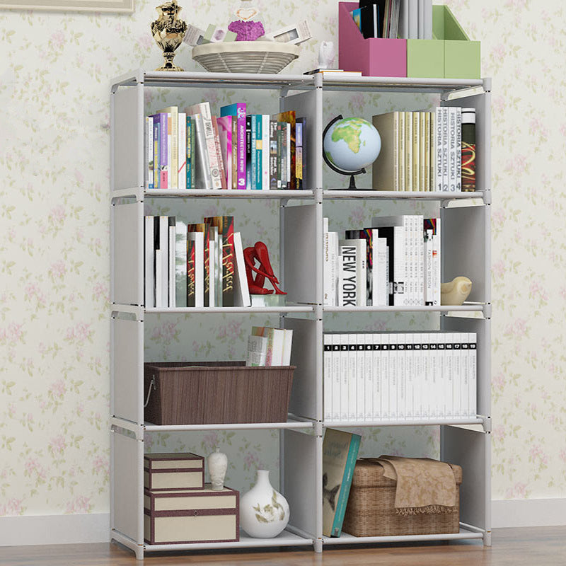 Double Row Plastic Bookshelf with Reinforced Multi-Layer Storage for Students